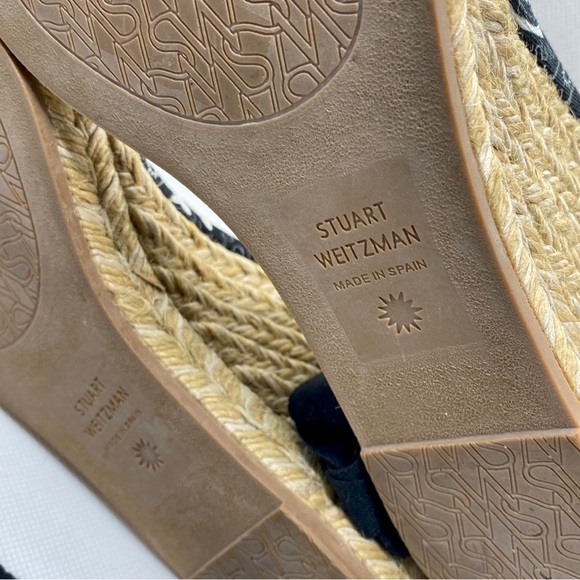 STUART WEITZMAN, Authentic Illeana Lace Up Wedges, Black Paisley Bandana Print - Picture 11 of 12